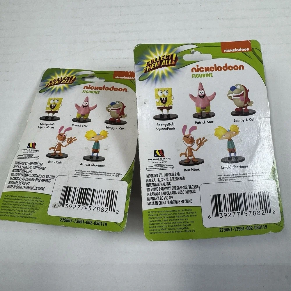 Lot of 2 Nickelodeon REN & STIMPY PVC Figurines Figures Cake Toppers Set - NEW